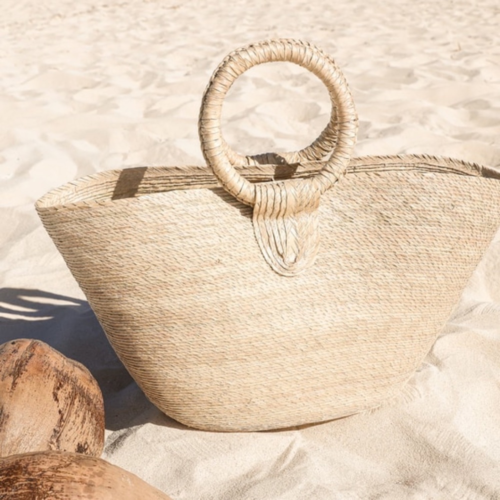 Lulus Beige Woven Straw Tote Bag